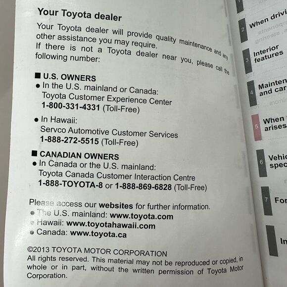 2013 Toyota Prius Plug-in Hybrid Owner’s Manual And Quick Guide - Picture 8 of 9